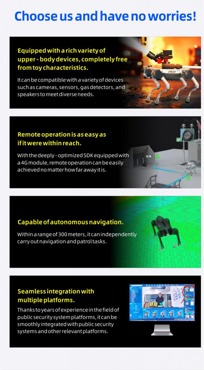 OKAF AI Παρακολούθηση αυτόνομο ρομπότ περιπολίας ασφαλείας βιομηχανικό ρομπότ φύλακα ρομπότ σκύλος έξυπνη ασφάλεια τετραπλάσιο ρομπότ 1